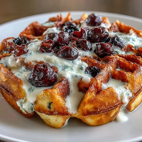 Lemon Blueberry Sourdough Waffles