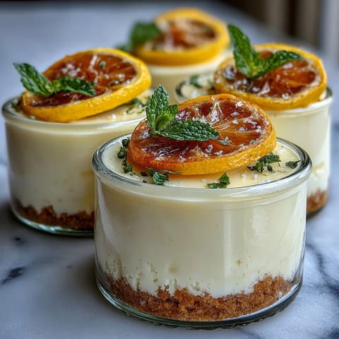 Limoncello Cheesecake Jars with a creamy no-bake filling and buttery biscuit base, perfect for summer gatherings.  