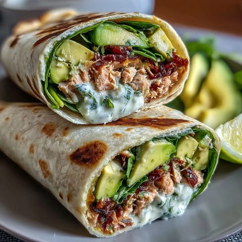 Healthy Avocado Tuna Wraps