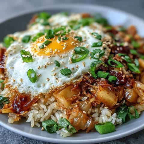 Flavorful U.S. kimchi fried rice bowl bursting with vibrant vegetables and savory goodness.