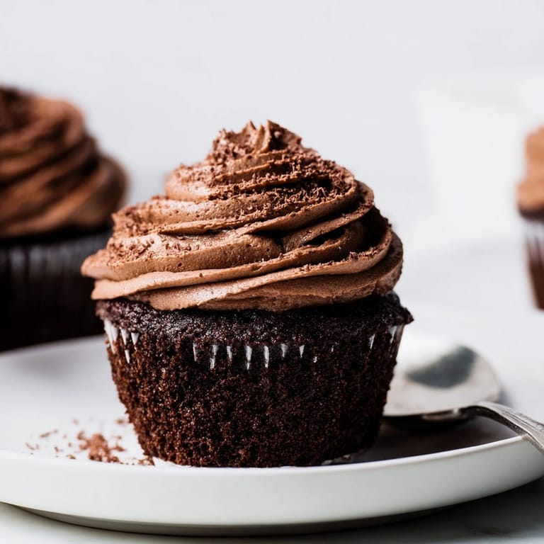 A batch of freshly baked, dark chocolate cupcakes cooling, promising a sweet, homemade treat.