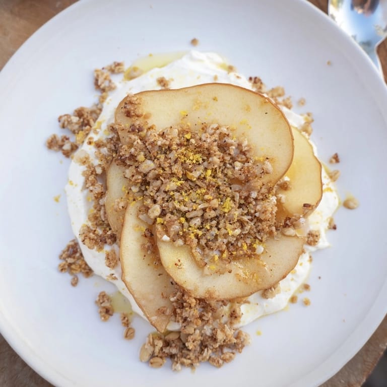 Homemade Ricotta Apple Granola Crisp: easily made with simple ingredients, best served warm.