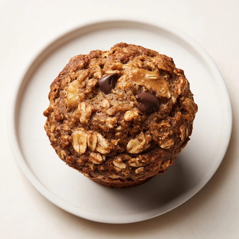 Delicious and healthy Peanut Butter Banana Oat Muffins, a tasty, easy breakfast.