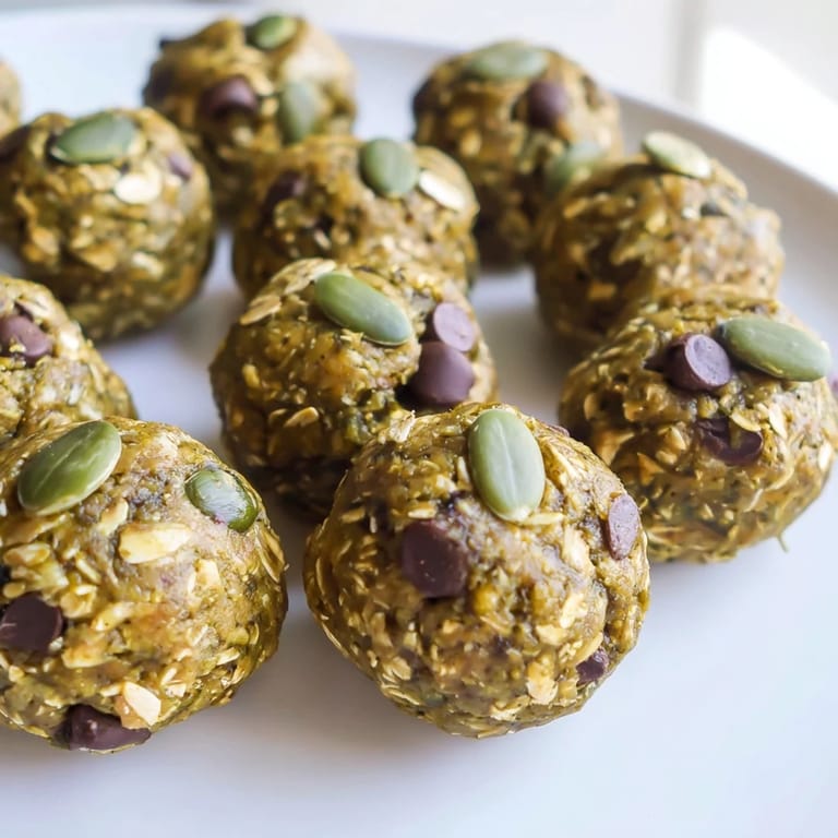 Deliciously energizing Matcha Pumpkin Muffin Energy Balls, perfect for on-the-go snacking.  