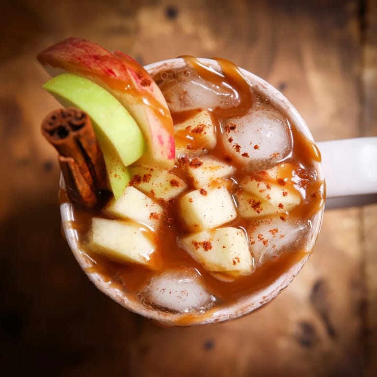 Vibrant Spicy Caramel Apple Mule featuring apple cider, ginger beer, and colorful fall garnishes.