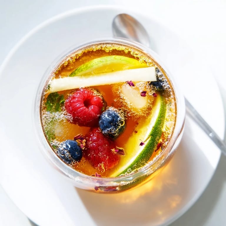 Colorful kombucha-style home-brew mocktails served in chilled glasses, perfect for summer.