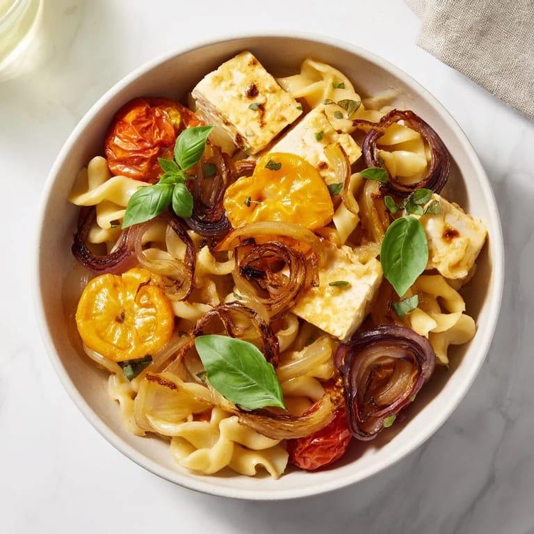 Baked Feta Pasta 2.0: a colorful dish bursting with flavors and creamy textures ideal for sharing.