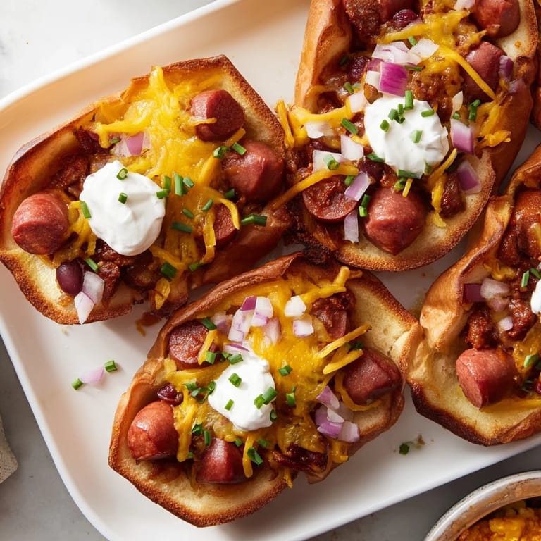 Cheesy, delicious chili dog casserole with sliced hot dogs and a perfect weeknight meal.