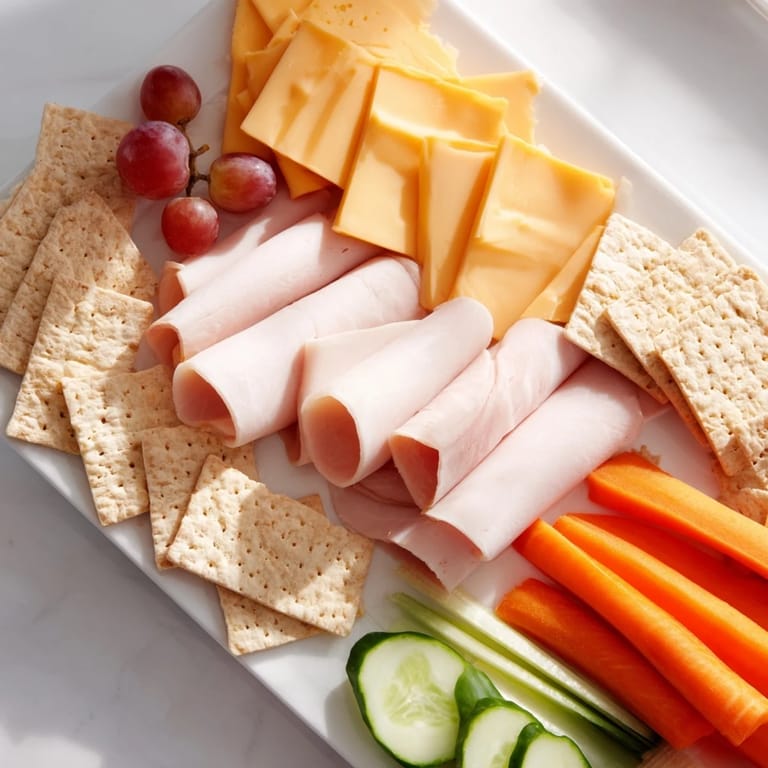 Easy DIY Lunchables brimming with sliced turkey, ham, and cheddar, a perfect grab-and-go lunch.