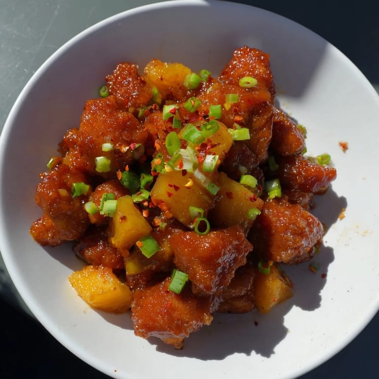 Tender chicken coated in a sticky brown sugar glaze, this easy Brown Sugar Pineapple Chicken smells amazing.