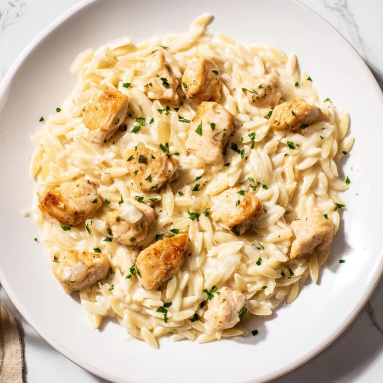Cajun Chicken Alfredo Orzo: imagine the steamy, rich sauce coating perfectly cooked orzo and chicken.