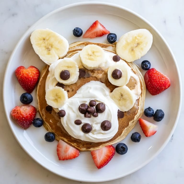 Delicious, homemade Polar Bear Pancakes are artfully arranged for a fun-filled family breakfast spread.