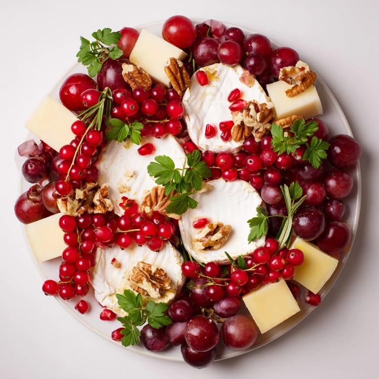 Get ready for a delicious The Holly Berry Cluster, a holiday appetizer with bright berries, herbs, and tasty cheeses.