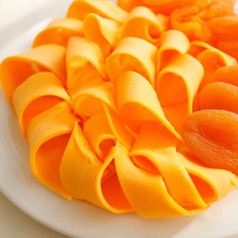 The fresh Copper Coil, a quick appetizer, showcases a beautiful cheese and apricot spiral on display.