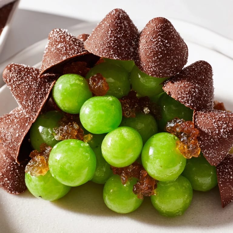 Sparkling sugar coats juicy grapes inside the whimsical The Crystal Cave for a beautiful treat.