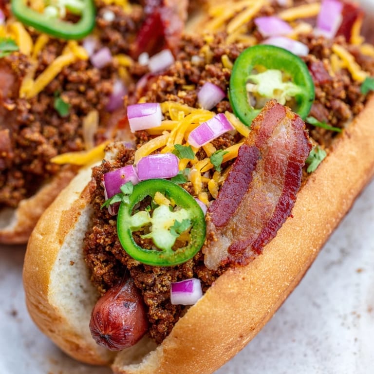 Enjoy a hearty plate: Juicy Mexican Hot Dogs, complete with fresh cilantro and a toasted bun.