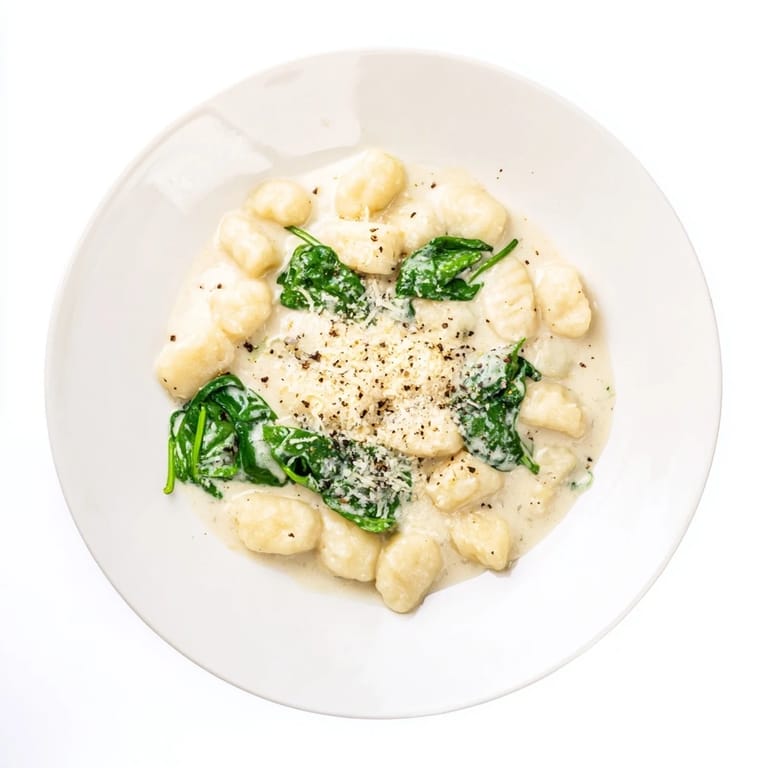 Top-down view of Creamy Garlic Gnocchi, perfect for Italian dinner inspiration and appetizing food blogging content.