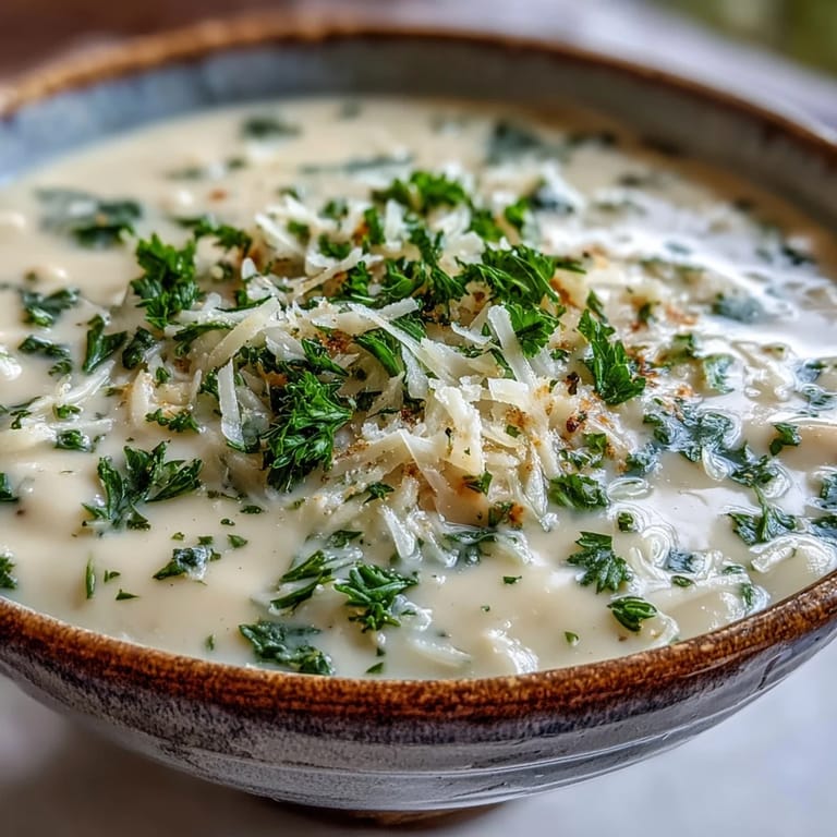 A comforting bowl of White Bean and Parmesan Soup paired with crusty bread on a linen napkin for a perfect lunch.