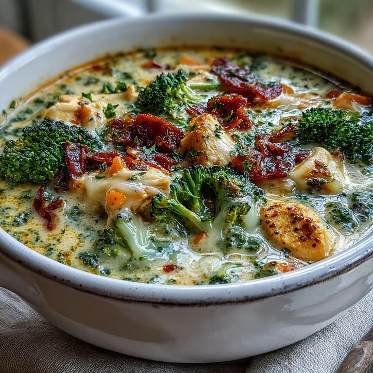Hearty Best Chicken Broccoli Cheddar Soup steaming in a rustic bowl, garnished with extra sharp cheddar and fresh parsley.