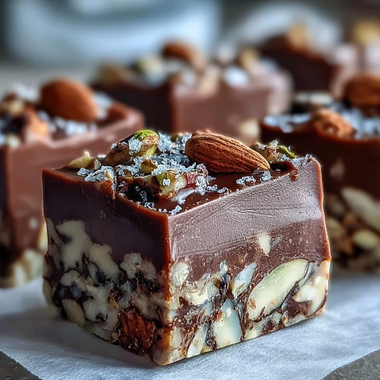 Fudgy Hojicha Nougat pieces being cut and wrapped in parchment paper for gifts.