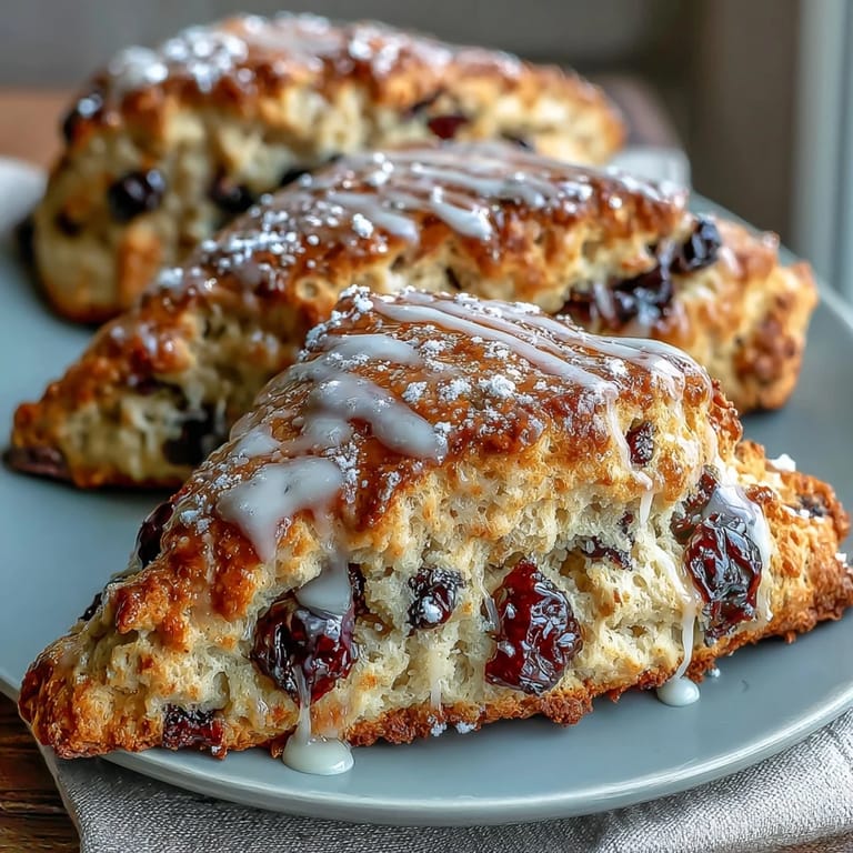 Warm sourdough discard scones loaded with blueberries, perfect for breakfast or an afternoon treat with tea or coffee.