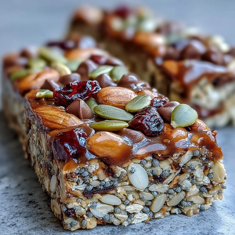 Wholesome nut-free granola bars baked with honey, oats, seeds, and dried cranberries—golden, chewy, and perfect for on-the-go snacking.