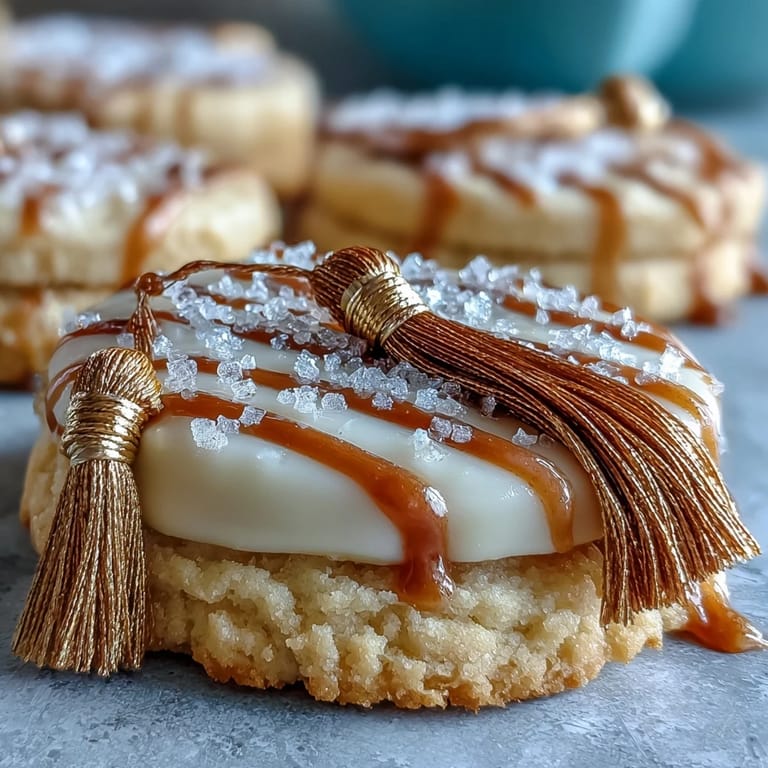 Buttery graduation cookies, diploma and cap designs, ready to be served at parties.