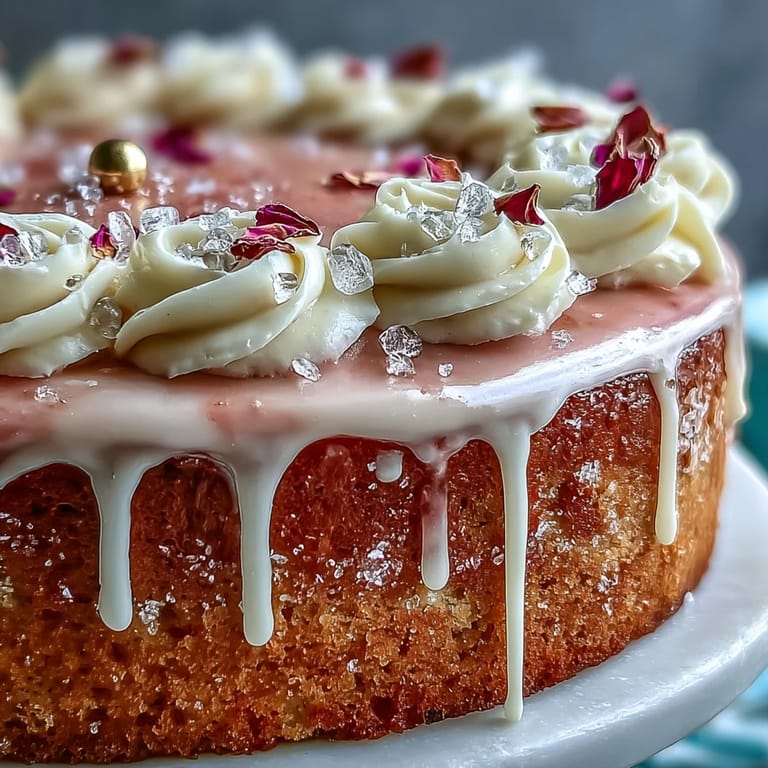 Luxurious pink Bridal Shower Rosé Velvet Cake, perfect for celebration.