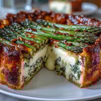 Flaky puff pastry tart topped with fresh asparagus, creamy cheese, and herbs—perfect for a spring appetizer or light main.