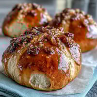 Soft, spiced hot cross buns with orange glaze, studded with currants for a festive Easter treat.